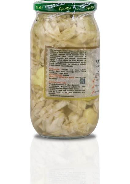 Şifa Ana Sauerkraut (Ekşi Lahana Turşusu) NO11 Zencefil & Yeşil Elmalı  (1000CC.)