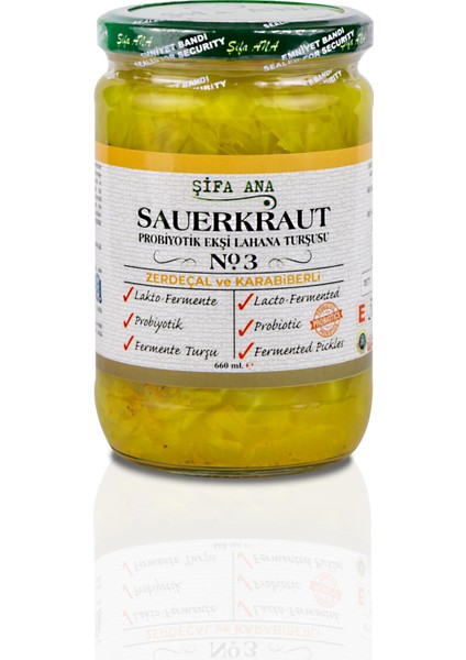 Şifa Ana Zerdeçallı Sauerkraut  (Ekşi Lahana Turşusu) 660 cc