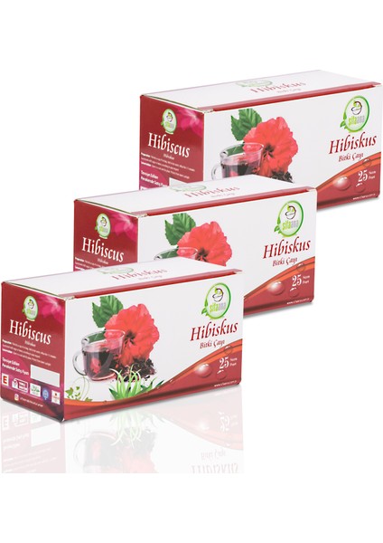Hibiskus Bitki Çayı 25 Poşet 3'lü