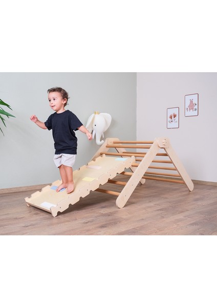 Orfis Kids Montessori Tırmanma Merdiveni ve Rampa Ikili Set