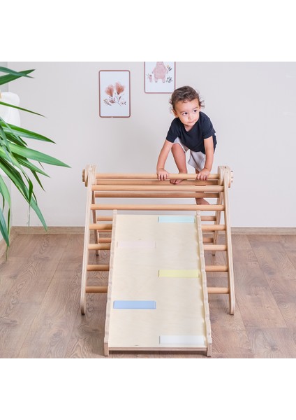 Orfis Kids Montessori Tırmanma Merdiveni ve Rampa Ikili Set