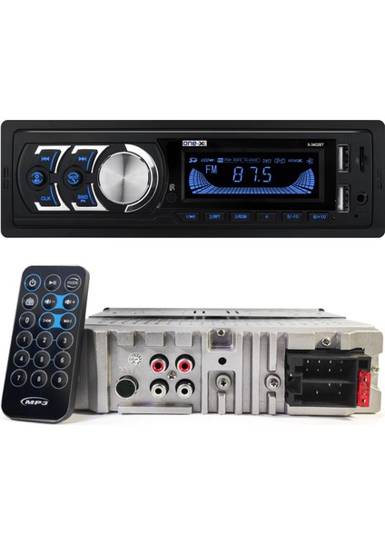 Oto Teyp 4X55 Watt Bluetooth Mobil Aplikasyon One-X X-3402BT