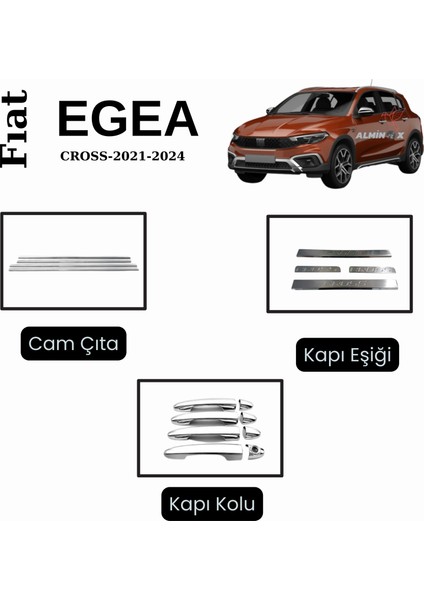 Alminox Oto Aksesuar Fıat Egea Cross 2021-2024 Set 16 Prç