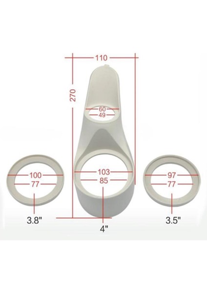 Xyp-Pod2 3.5 - 3.8 - 4 Tweeter Montaj Yuvası 1 Çift (Plastik)