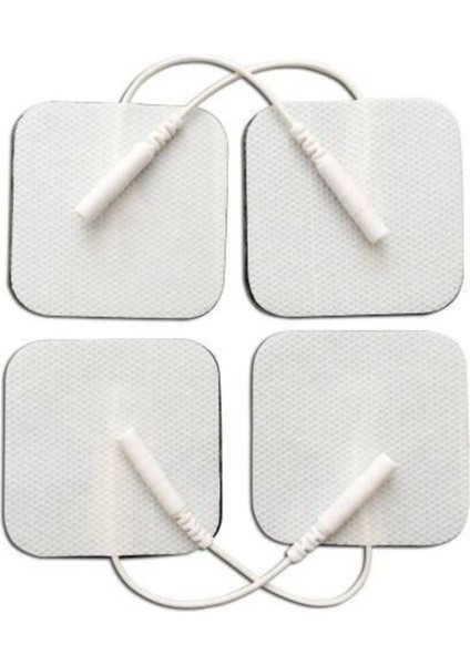 Yeni Kablolu Soketli Tens Pedi Tens Elektrodu - 5 x 5 cm - Kare x 4 Adet