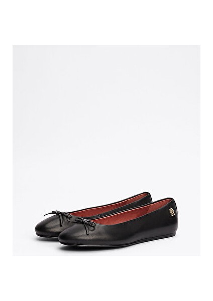 Ballerına Leather Flat Bow