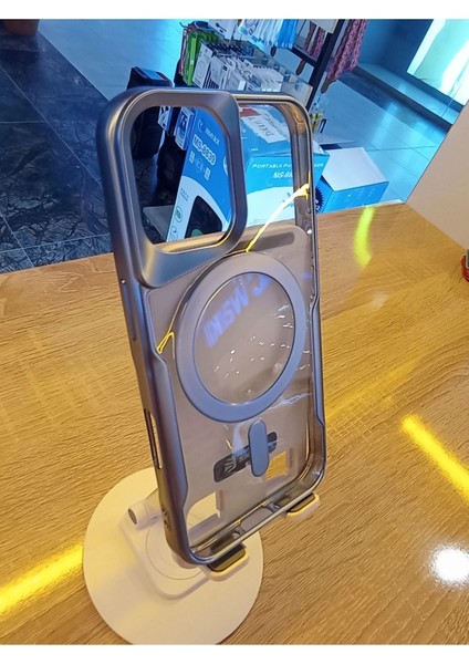 Apple iPhone 16 Uyumlu Magsafe Özellikli Kamera Bölümü Estetik Görünümlü Tuşları Metal Kılıf fiyatları