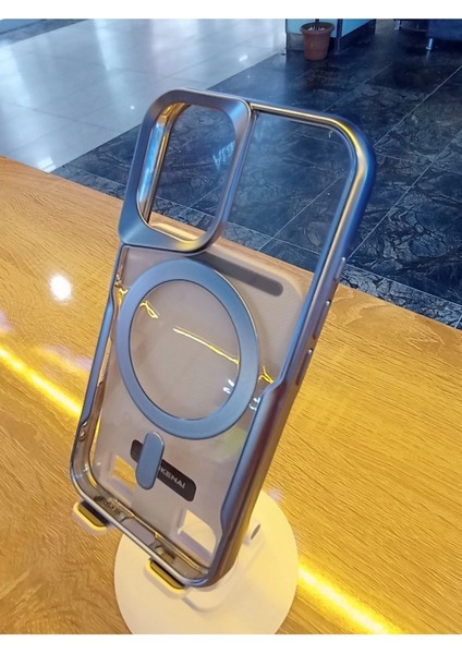 Apple iPhone 16 Uyumlu Magsafe Özellikli Kamera Bölümü Estetik Görünümlü Tuşları Metal Kılıf indirimleri