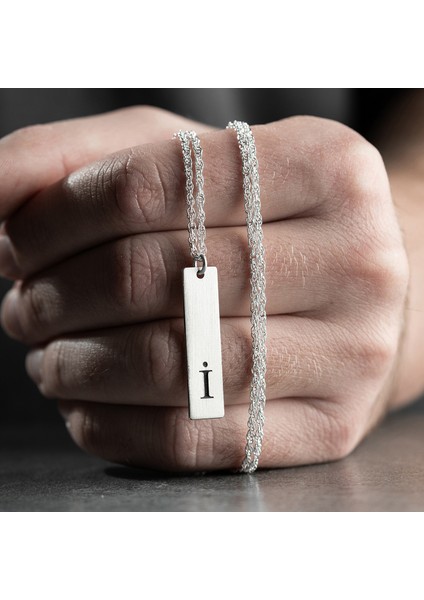 Erkek 925 Ayar Gümüş Özel Tasarım İ Harf Kolye modelleri