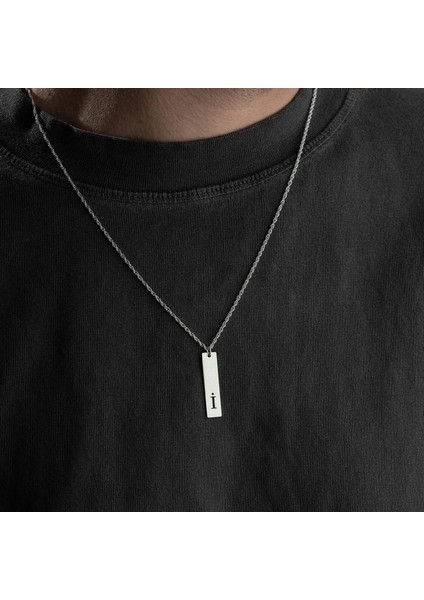 Erkek 925 Ayar Gümüş Özel Tasarım İ Harf Kolye indirimleri