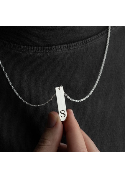 Erkek 925 Ayar Gümüş Özel Tasarım S Harf Kolye fiyatları