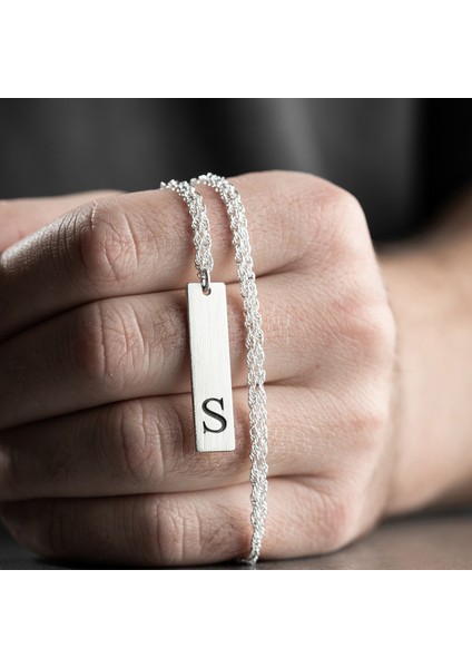 Erkek 925 Ayar Gümüş Özel Tasarım S Harf Kolye modelleri