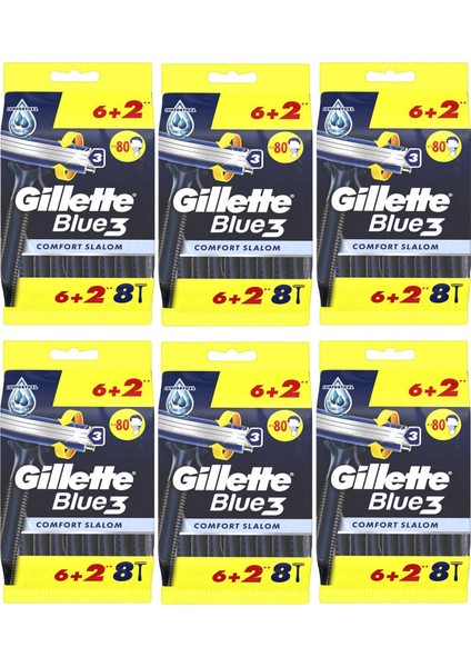 Blue 3 Tıraş Bıçağı 6 + 2'Li Poşet