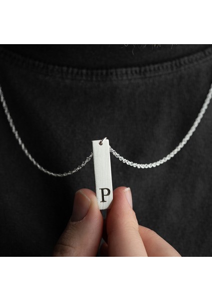 Erkek 925 Ayar Gümüş Özel Tasarım P Harf Kolye fiyatları