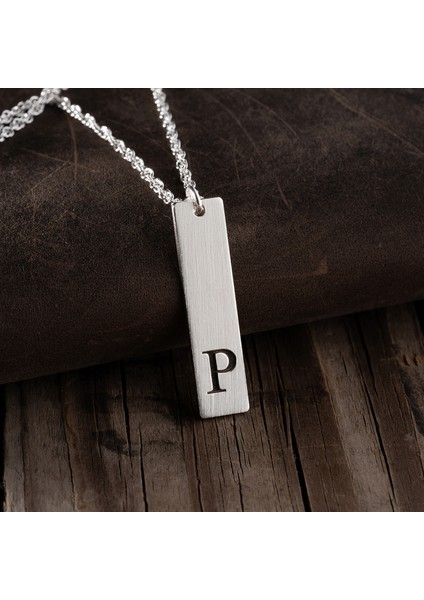 Erkek 925 Ayar Gümüş Özel Tasarım P Harf Kolye fırsatları