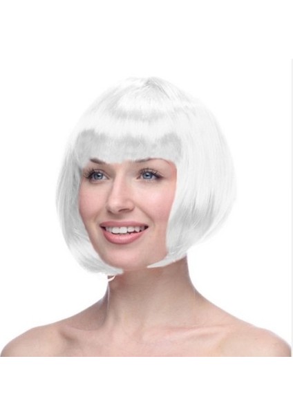 Stilaura Beyaz Küt Peruk Saç