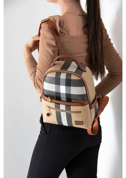 Bej - Taba SP1061 Kadın Sırt Çantası