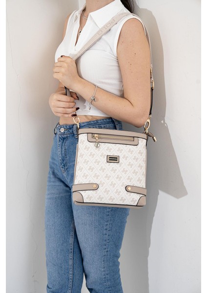 Bej - Kum SP1120 Kadın Çapraz Çanta