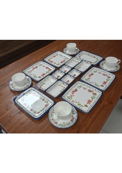 4 Kişilik Kahvaltı Takımı Kare Spring 22 Parça
