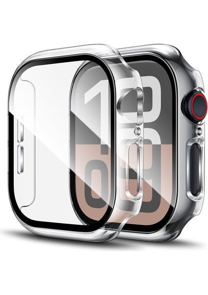 Kasa Koruyucu Kılıf, Apple Watch Series 10/11 46MM ile Uyumlu Ekran Koruyucu, Şeffaf