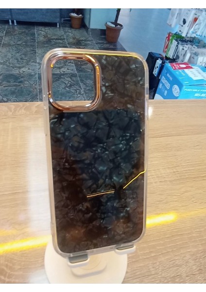 Apple iPhone 15 Plus Uyumlu Mermer Desen Darbe Korumalı Premium Kapak