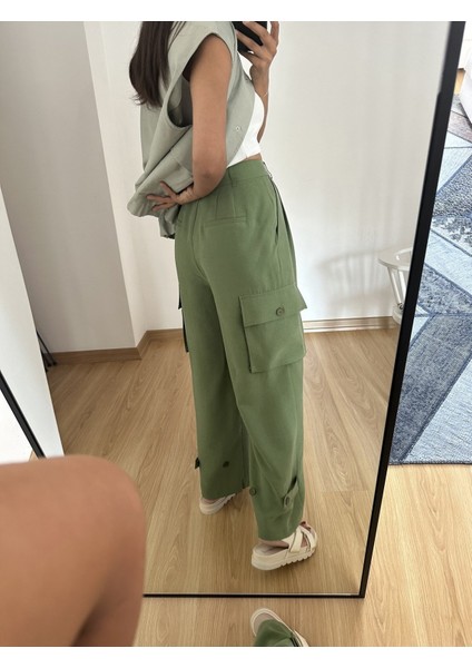Yeşil Premium Kargo Cepli Pantolon L modelleri