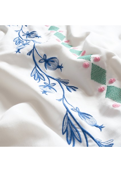 Braga Nakışlı 300 Tc Saten E.kıng Sıze Pamuk Saten %100 Pamuk Nevresim Seti 260x220 Cm Ekru fiyatları