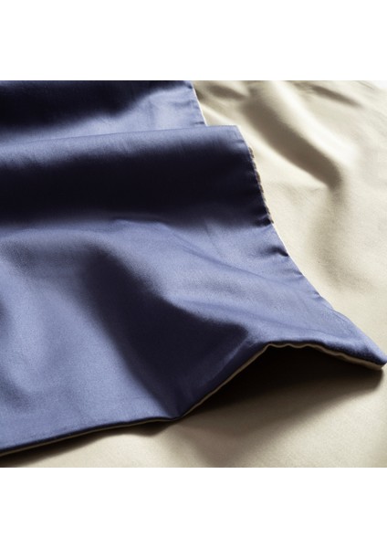 Solıd 300 Tc Çift Taraflı Kıng Sıze Pamuk Saten Nevresim Seti 240 x 220 cm Lacivert/yeşil