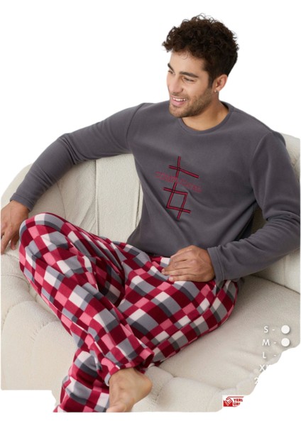 Uzun Kollu Erkek Polar Pijama Takımı