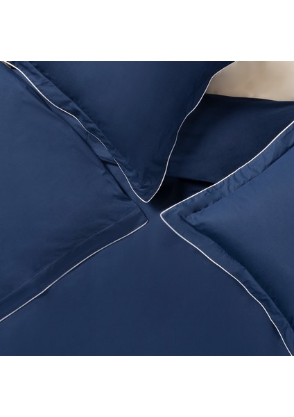 Brıto Biyeli 200 Tc Percale %100 Pamuk Nevresim Seti 260X220 cm Lacivert