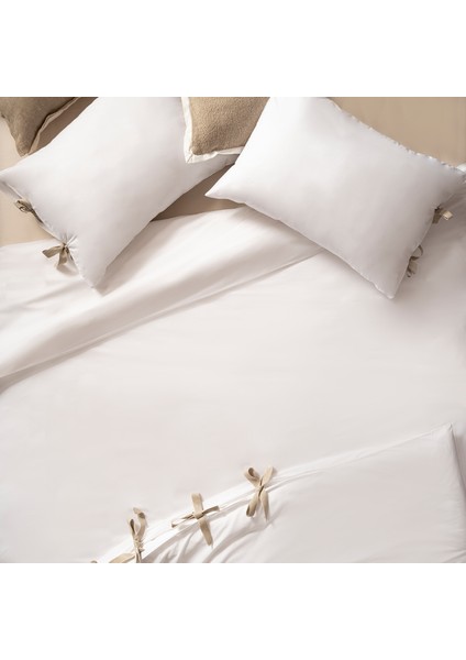 Braga Lyocell Tek Kişilik Lyocell Nevresim Seti 160X220 cm Ekru