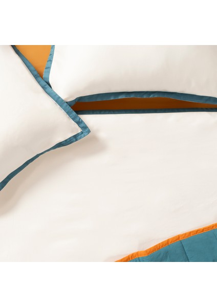 Brıto Bordürlü 200 Tc Saten %100 Pamuk Nevresim Seti 260X220 cm Ekru fırsatları