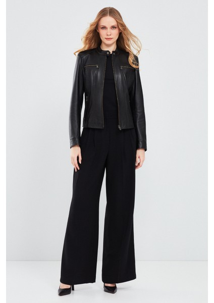 Marlyn Kadın Siyah Kısa Deri Ceket 23WGE51331M indirimleri