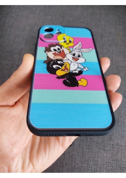 Apple iPhone 12 Uyumlu Kamera Korumalı Looney Tunes Tasarım Tuşları Renkli Telefon Boyun Askılı Set Kılıf indirimleri