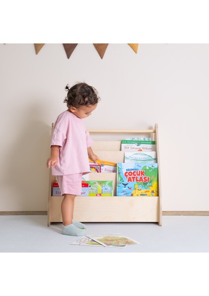 Montessori Taşınabilir Kitaplık H:60 cm