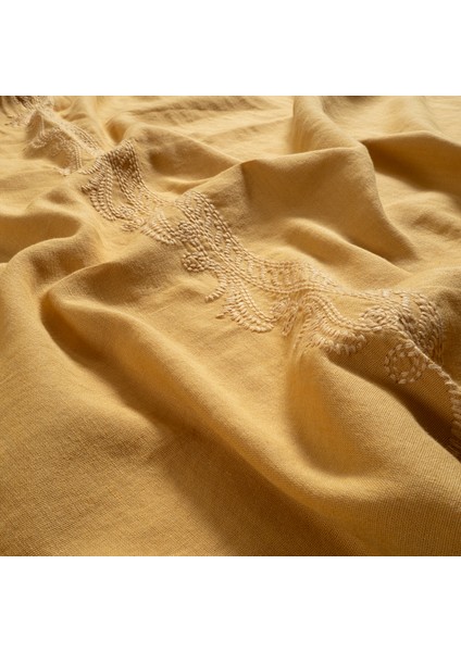 Mıno Nakışlı E.kıng Sıze Pamuk Pamuk Keten Nevresim Seti 260x220 Cm Sarı fiyatları