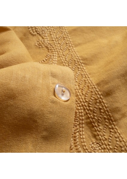 Mıno Nakışlı E.kıng Sıze Pamuk Pamuk Keten Nevresim Seti 260x220 Cm Sarı modelleri