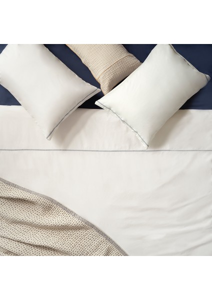 Braga Nakışlı 200 Tc Percale Çift Kişilik %100 Pamuk Nevresim Seti 200X220 cm Ekru