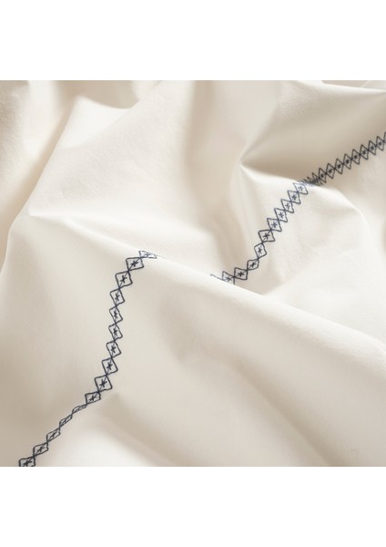 Braga Nakışlı 200 Tc Percale Çift Kişilik %100 Pamuk Nevresim Seti 200X220 cm Ekru