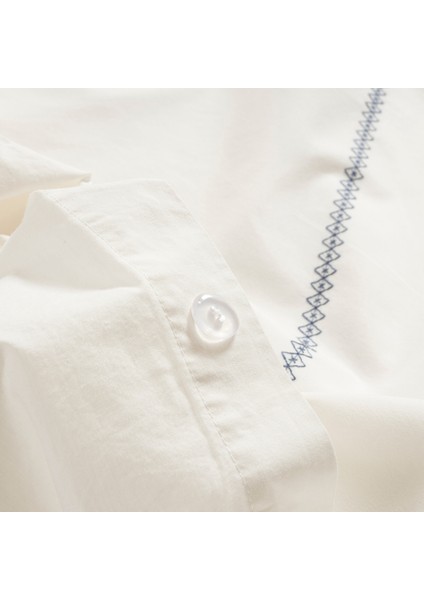 Braga Nakışlı 200 Tc Percale E.kıng Sıze Pamuk %100 Pamuk Nevresim Seti 260x220 Cm Ekru modelleri