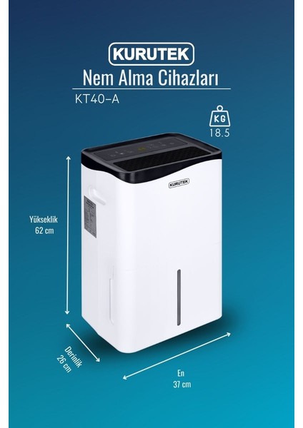 KT40A Ev Tipi Nem Alma & Hava Temizleme Cihazı modelleri
