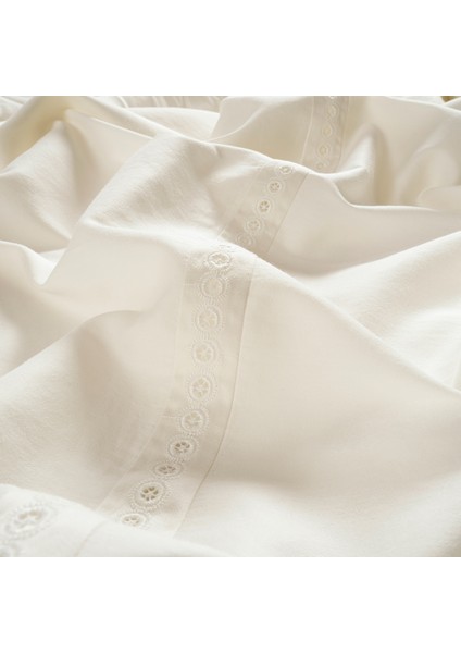 Mıno Brodeli 300 Tc Saten E.kıng Sıze %100 Pamuk Nevresim Seti 260X220 cm Ekru fırsatları