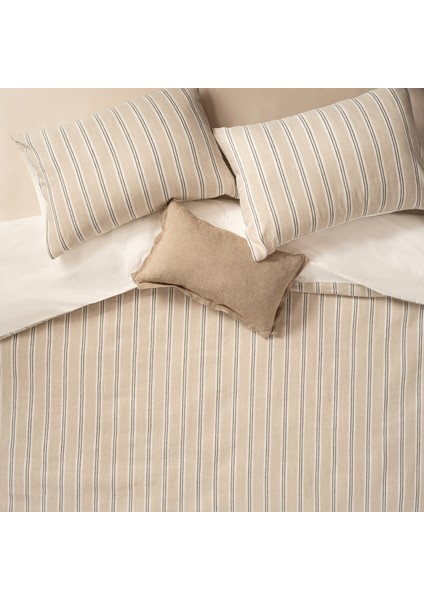 Braga E.kıng Sıze Pamuk Keten Nevresim Seti 260X220 cm Natural / Gri