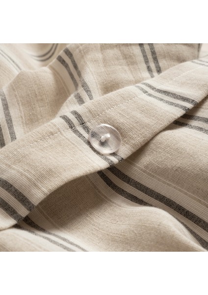 Braga E.kıng Sıze Pamuk Keten Nevresim Seti 260X220 cm Natural / Gri modelleri