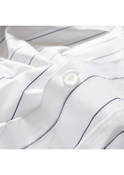 Brıto Baskılı 200 Tc Percale Pamuk %100 Pamuk Nevresim Seti 260x220 Cm Beyaz - Lacıvert modelleri