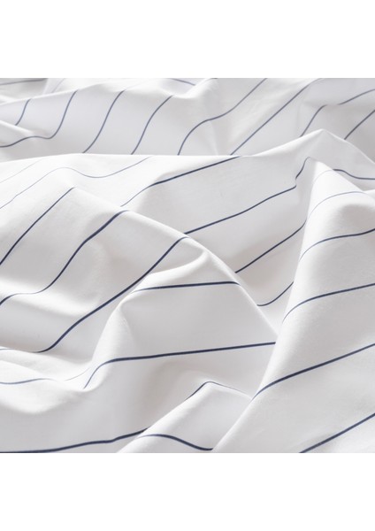 Brıto Baskılı 200 Tc Percale Pamuk %100 Pamuk Nevresim Seti 260x220 Cm Beyaz - Lacıvert fırsatları