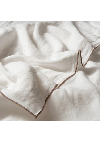 Mıno Baby Overloklu E.kıng Sıze Pamuk Keten Nevresim Seti 260X220 cm Natural fırsatları