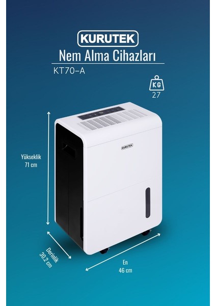 KT70A Ev Tipi Nem Alma Cihazı