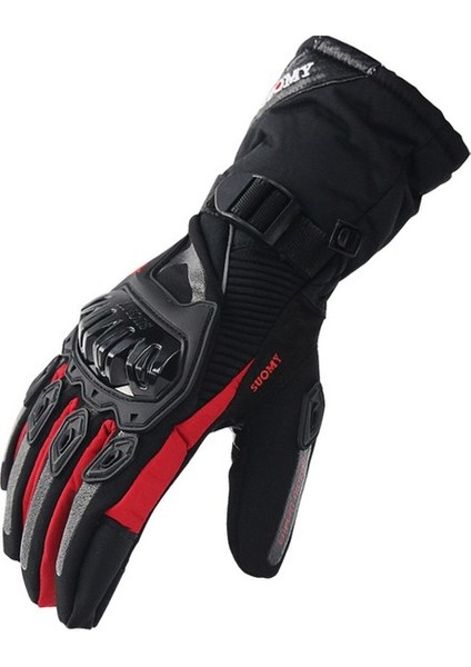 Motosiklet Eldivenleri Su Geçirmez Rüzgar Geçirmez Kış Sıcak Dokunmatik Ekran-Mavi-M (Yurt Dışından)