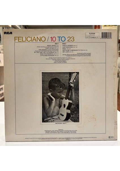 Jose Feliciano – 10 To 23 1986 Baskı Lp Erol Evgin Takvim ve Ajda Pekkan Yağmur Orjinalleri Bu Albümde